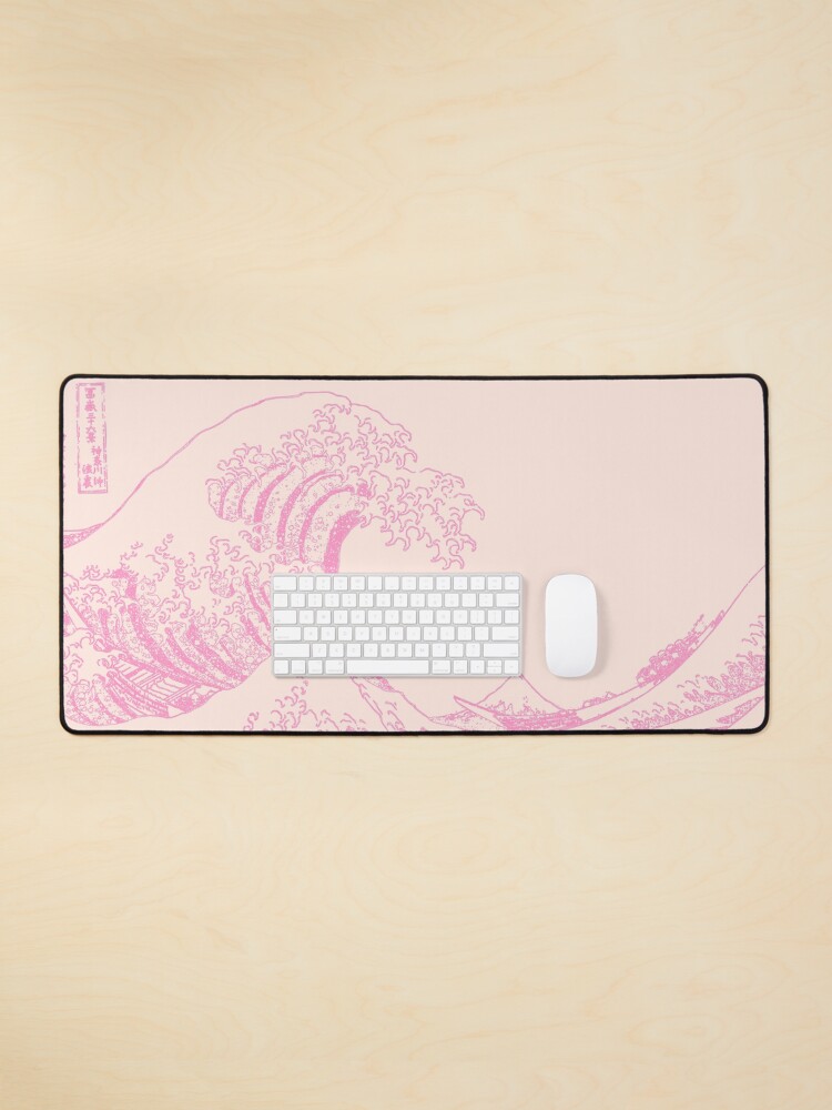 Aperçu 1 sur 5. Tapis de souris avec l'œuvre Esthétique Gamer Rose Grande Vague créée et vendue par ind3finite.