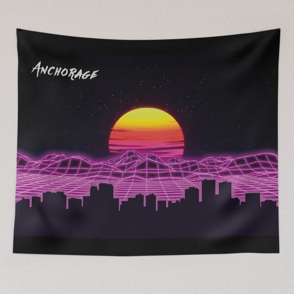 Artikelvorschau, Neonnächte der Skyline von Anchorage entworfen und verkauft von DFerraz.