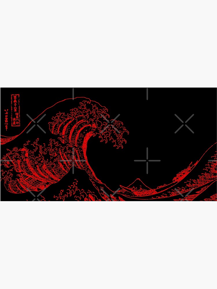 Aperçu 5 sur 5. Tapis de souris avec l'œuvre Esthétique rouge de la grande vague créée et vendue par ind3finite.