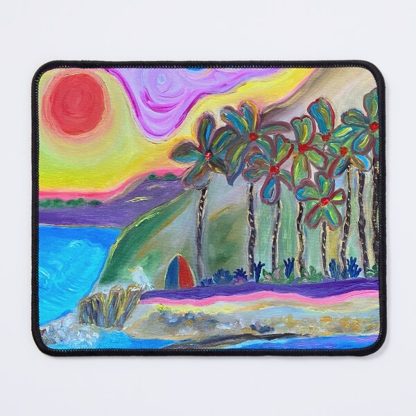 Item preview, San Pedro California Royal Palms Beach, Beach Painting designed and sold by concettaellis.