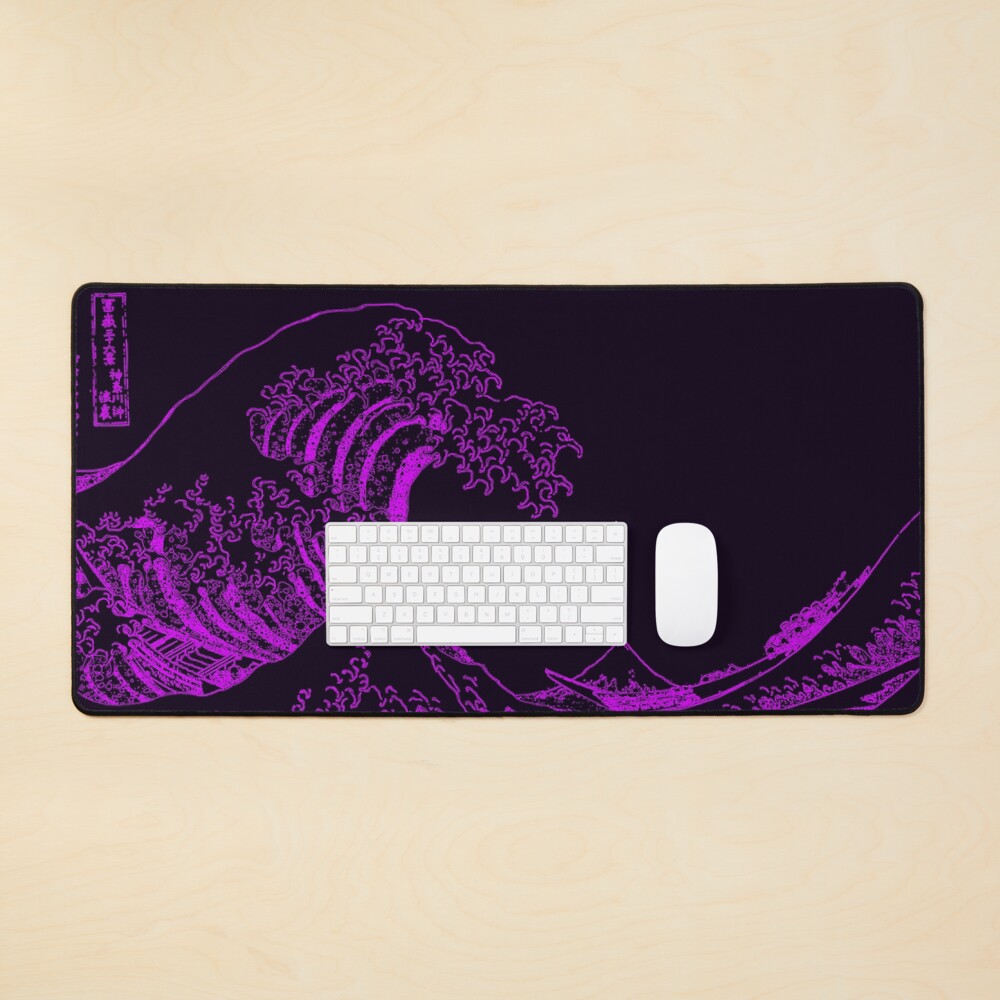 Great Wave Purple Aesthetic Mouse Pad