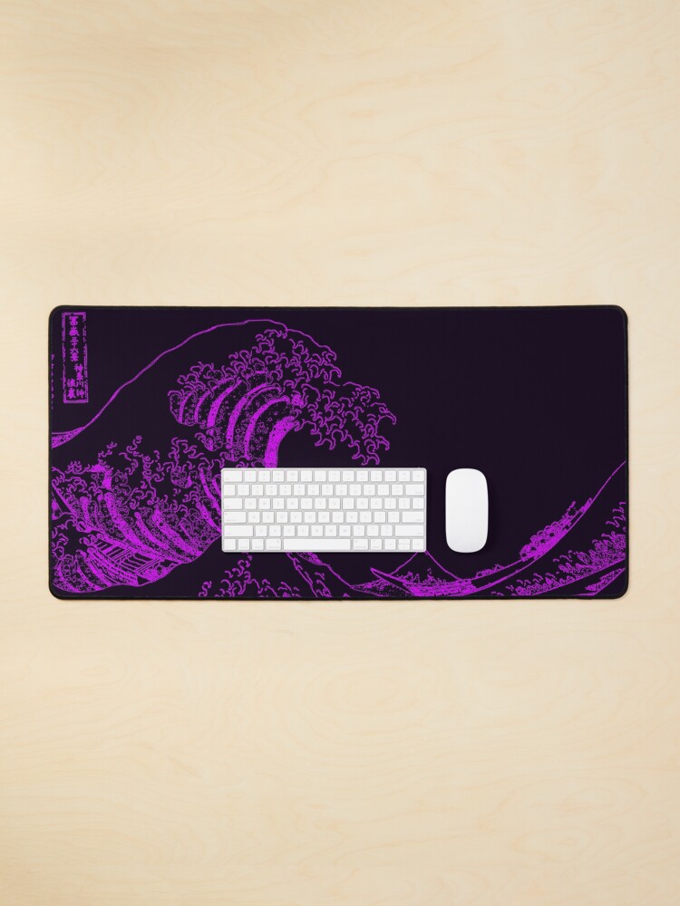 Aperçu 1 sur 5. Tapis de souris avec l'œuvre Esthétique violette de la grande vague créée et vendue par ind3finite.