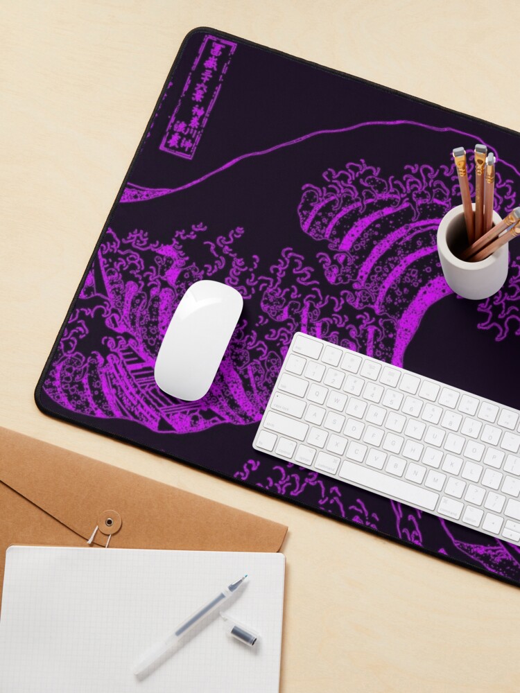 Red Purple Waves Gaming Mouse Pad | Large Desk Mat | Gamer Gift | Desk  Accessori