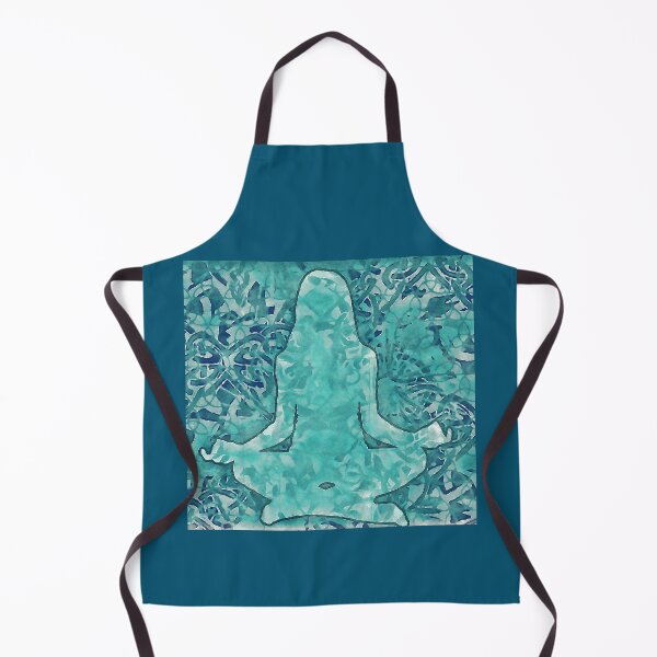 Item preview, Green and aqua blue, yoga pose print designed and sold by BJG1966.