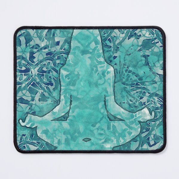 Item preview, Green and aqua blue, yoga pose print designed and sold by BJG1966.