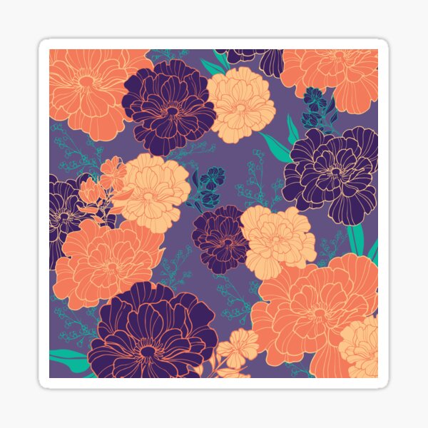 Orange Yellow Anemone Sticker