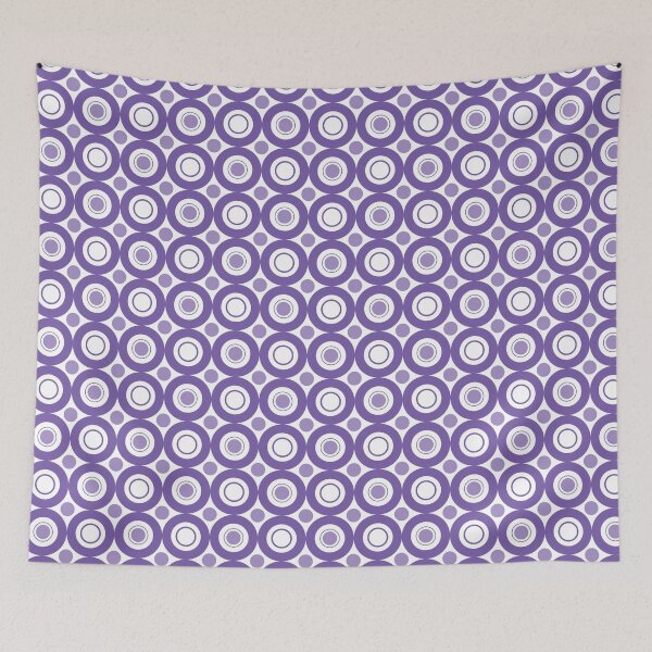 Artikelvorschau, Sehr Peri lila geometrische Kreise und Stellen-Muster entworfen und verkauft von CJAura by Claire Jane Johnson.