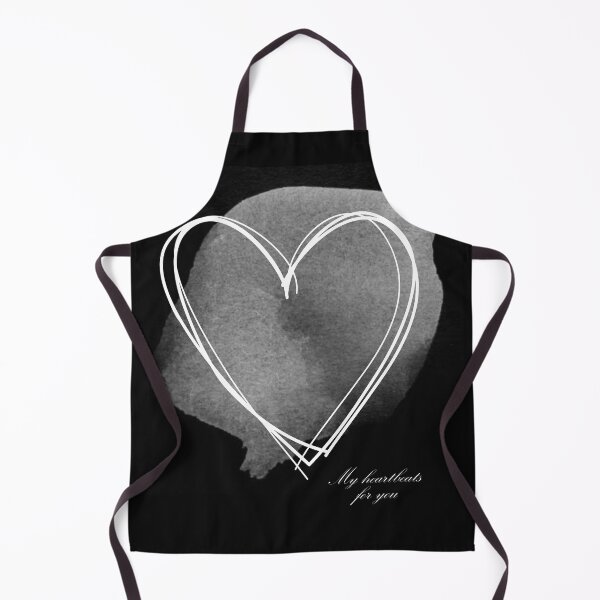 Item preview, My heartbeats for you black and white watercolor illustration whiteheart designed and sold by popping daisy.