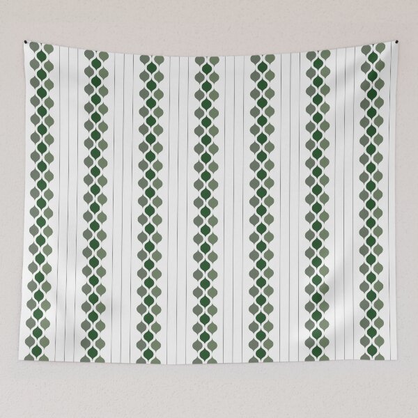 Artikelvorschau, Waldgrüner Nadelstreifen mit Tropfenform-Muster entworfen und verkauft von CJAura by Claire Jane Johnson.
