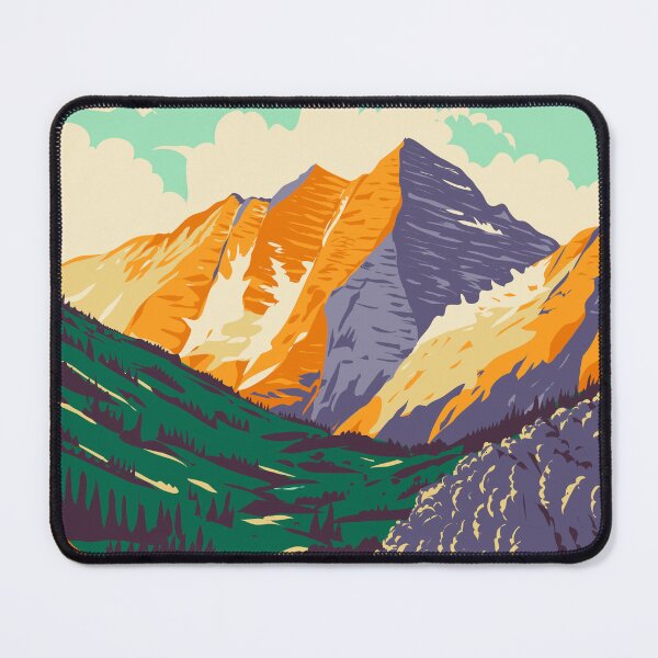 Item preview, Maroon Bells in the Elk Mountains Maroon Peak and North Maroon Peak in Colorado WPA Poster Art designed and sold by patrimonio.