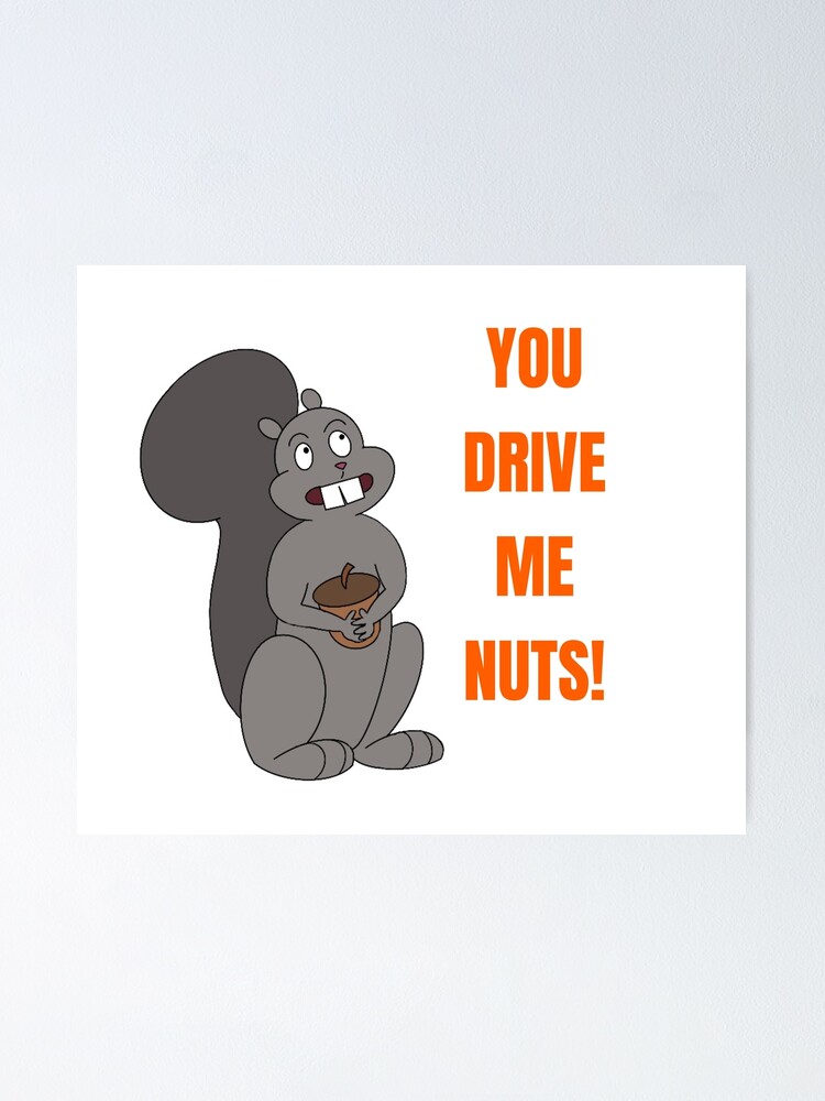 "You drive me nuts! " Poster for Sale by KBAdesigns Redbubble