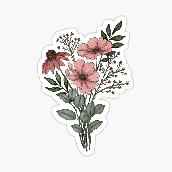 Vintage Flower Stickers by prettydamnnotbad