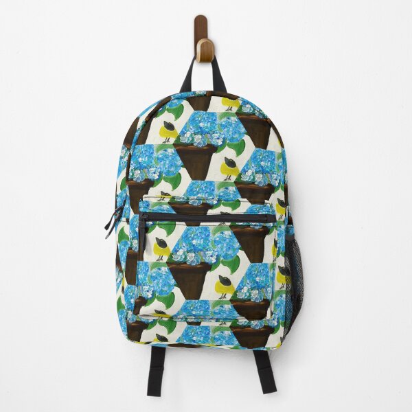 Item preview, Blue Hydrangeas And Yellow Bird Painting designed and sold by concettaellis.