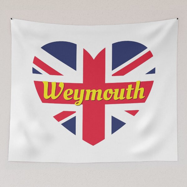 Item preview, Weymouth Dorset England UK British Union Flag Heart (White) designed and sold by DPattonPD.