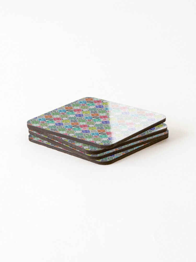 Thumbnail 4 of 5, Coasters (Set of 4), Multicolored  rustic  patchwork  patchwork  designed and sold by fuzzyfox.