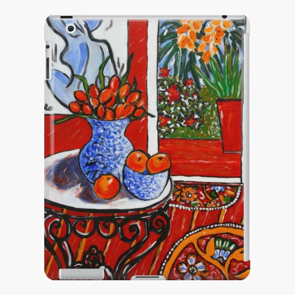 red interior with tropical garden view iPad Snap Case