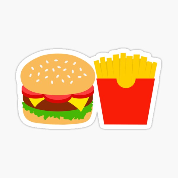 Burger And Fries Sticker By Plushism Redbubble