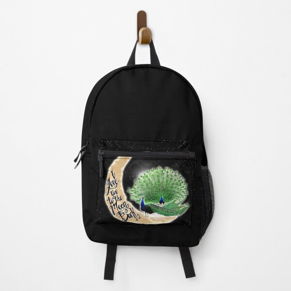 Artikelvorschau, Liebe dich bis zum Mond und zurück Peacock Black Galaxy entworfen und verkauft von MobertsonArt.