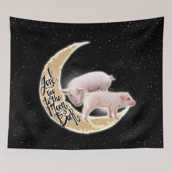 Item preview, Love You To The Moon And Back Pig Black Galaxy designed and sold by MobertsonArt.
