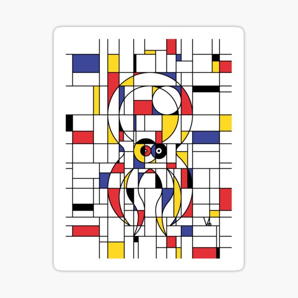 Octopiet Mondrian Sticker