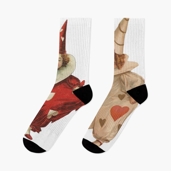 Item preview, Vintage Valentine’s Day Harlequin Clowns  designed and sold by Pinkmagenta.