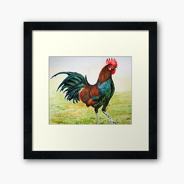 Rooster art Framed Art Print