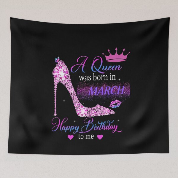 Item preview, Queen Was Born In March Happy Birthday Ladies designed and sold by R&BApparel.