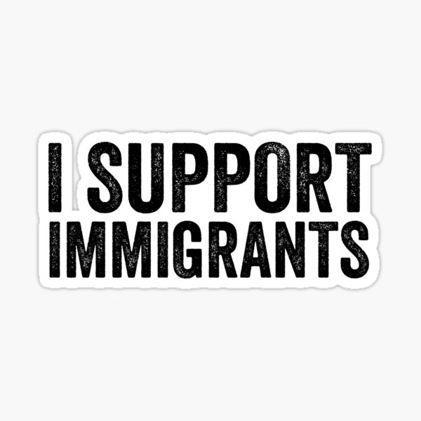 Vista previa del artículo con la obra «Apoyo a los inmigrantes a resistir Anti Donald Trump», diseñado y vendido por CarbonClothing.