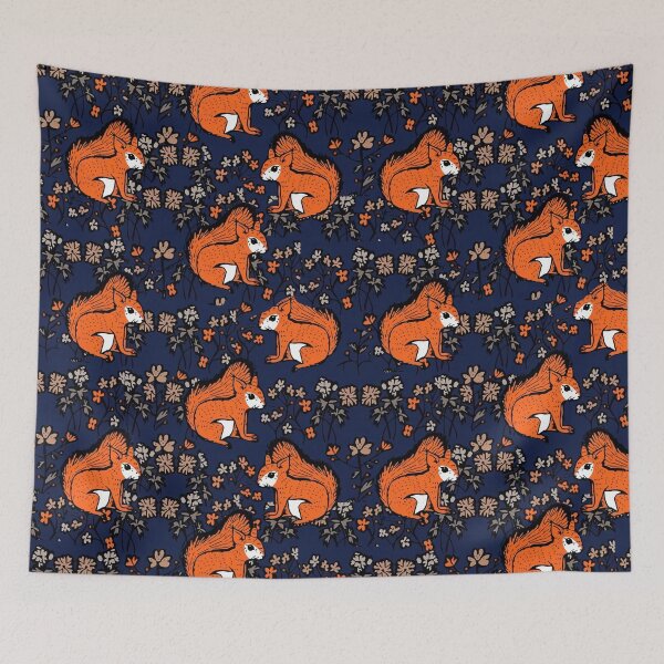 Item preview, Red Squirrel Floral  designed and sold by MobertsonArt.