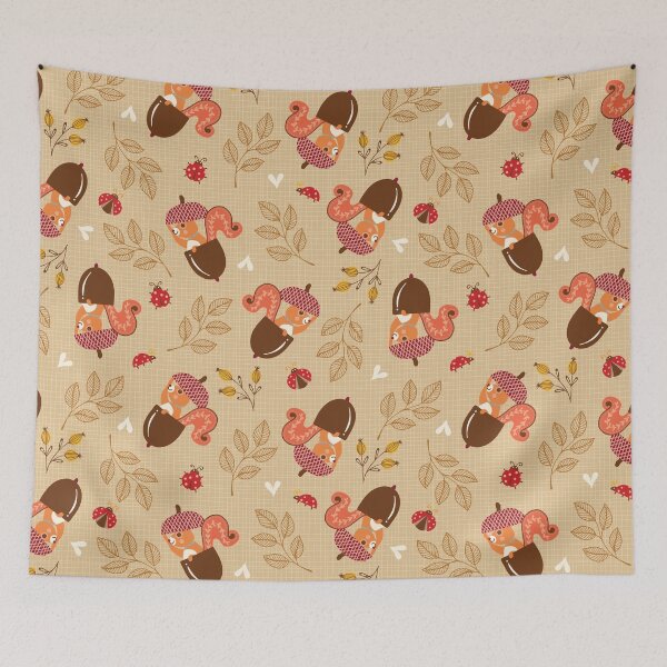 Item preview, Cute Squirrel Autumn Leaves designed and sold by MobertsonArt.