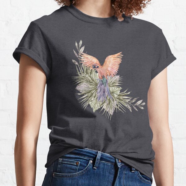 Tropical Leaves Parakeet Classic T-Shirt