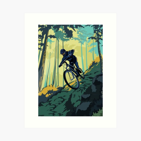 Item preview, Retro styled mountain bike poster art designed and sold by supriyo-art.