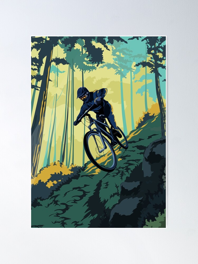 Thumbnail 2 of 3, Poster, Retro styled mountain bike poster art designed and sold by supriyo-art.