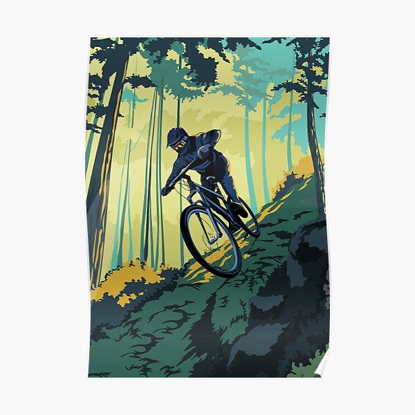 Art d'affiche de vélo de montagne de style rétro Poster