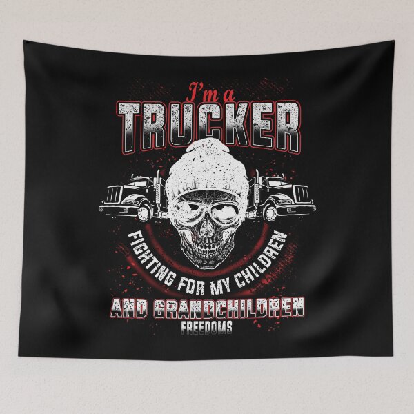 Item preview, I'm A Trucker Fighting For My Children And Grandchildren Freedoms designed and sold by LeNew.