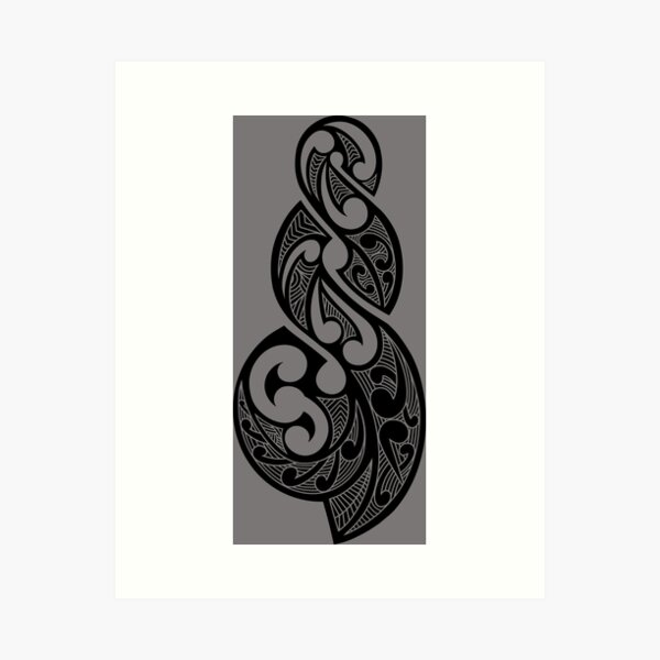 Pikorua Maori Carving Triple Twist Art Print