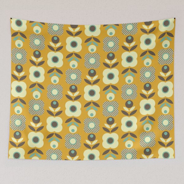 Item preview, Blomma, 1970s Groovy Retro Flower Seamless Pattern - Retro Styles designed and sold by BesanoStyle.