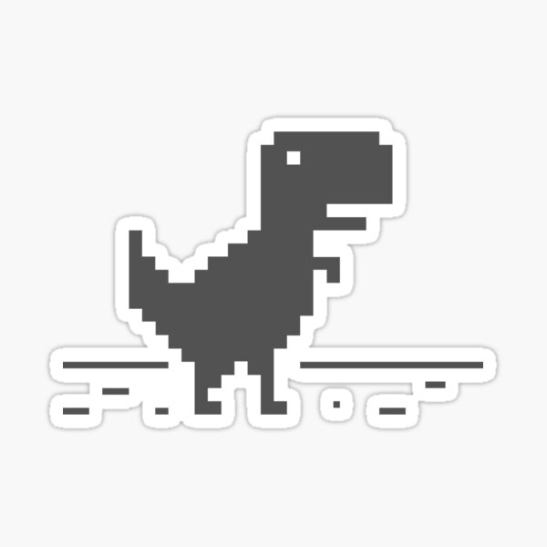 Chrome T-Rex with lines Sticker