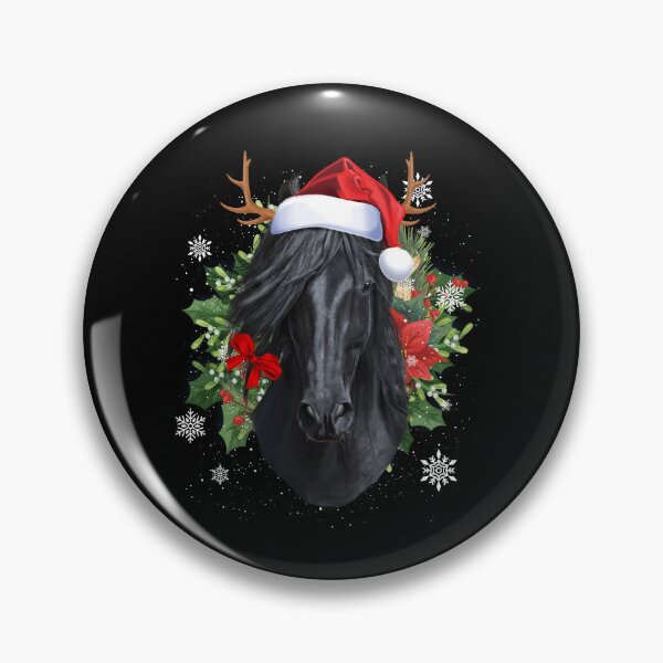 Item preview, Black Horse Emo Hair Rein Deer Flowers Christmas Santa Hat designed and sold by Barnissim.