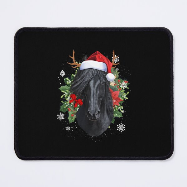Item preview, Black Horse Emo Hair Rein Deer Flowers Christmas Santa Hat designed and sold by Barnissim.