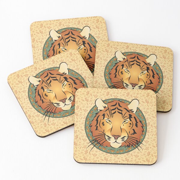 Artikelvorschau, Tiger - Tierillustration im Jugendstil entworfen und verkauft von FunnyChameleon.