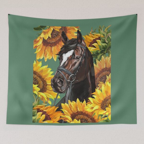 Item preview, Horse Sunflower Floral designed and sold by Mnightsa.