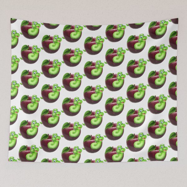 Item preview, Funny Worm and Golden Apple designed and sold by alexadybanu.