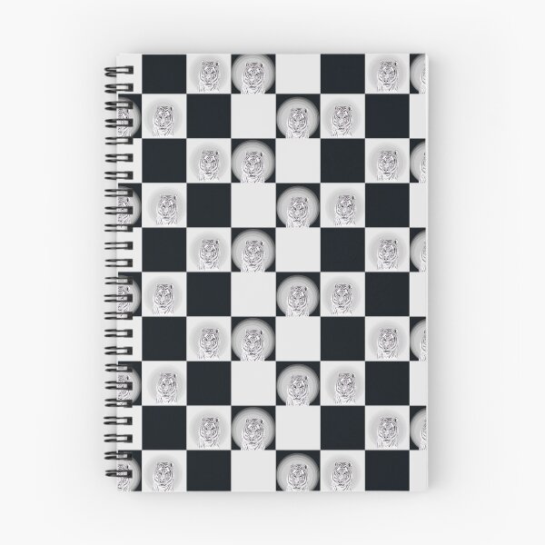 Item preview, Tigers in Ink Checkered Board Pattern designed and sold by BlissDrizzle.