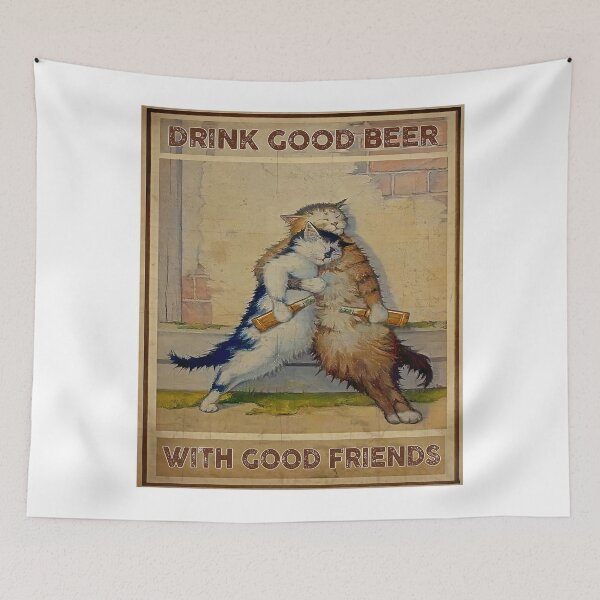 Item preview, Drink Good Beer With Good Friends Cat designed and sold by Chapman88.