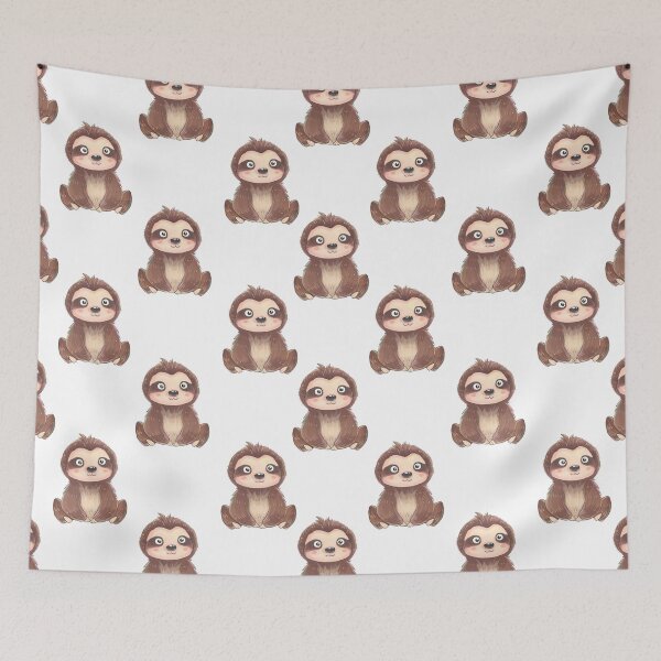 Item preview, Cute Sloth Drawing Pattern designed and sold by Mnightsa.