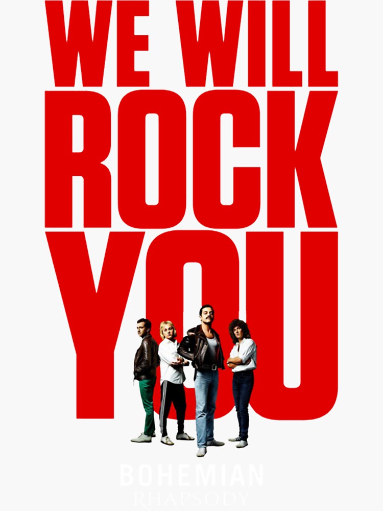 "we will rock you" Sticker for Sale by Lenalevtuvis Redbubble