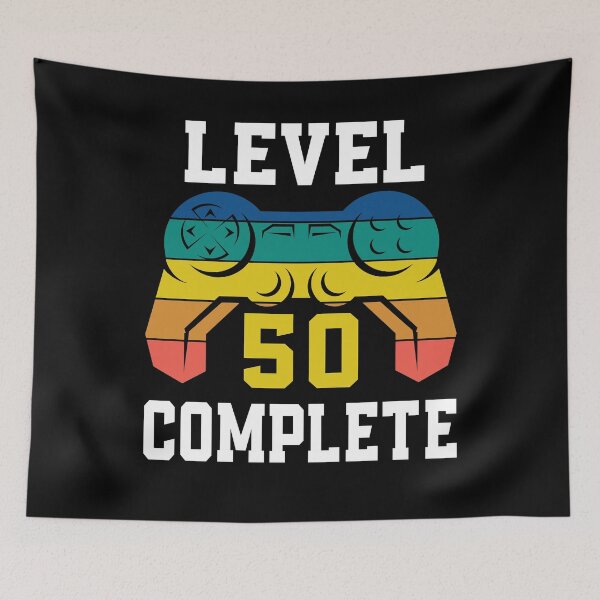 Item preview, Level 50 Complete, Retro Video Gamer 50th Birthday designed and sold by Fabvity.