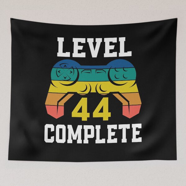 Item preview, Level 44 Complete, Retro Video Gamer 44th Birthday designed and sold by Fabvity.