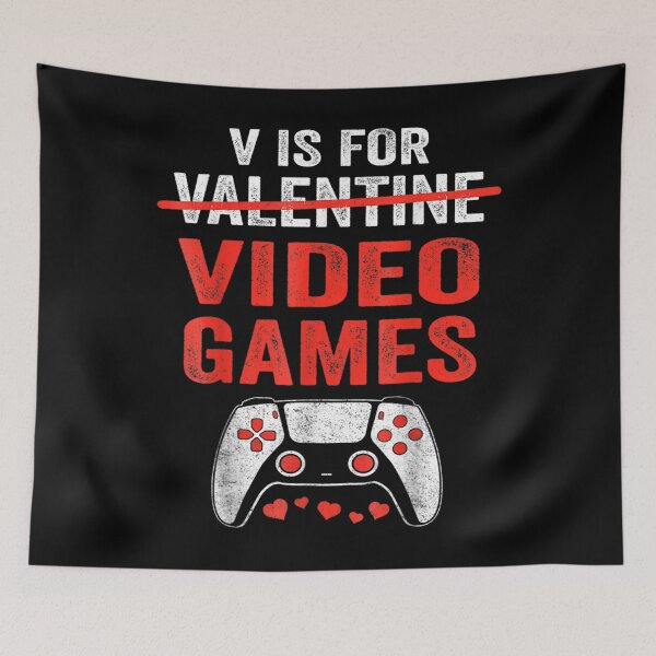 Item preview, V Is For Video Games Funny Valentines Day Gamer Boy Men Gift  designed and sold by cysandy.